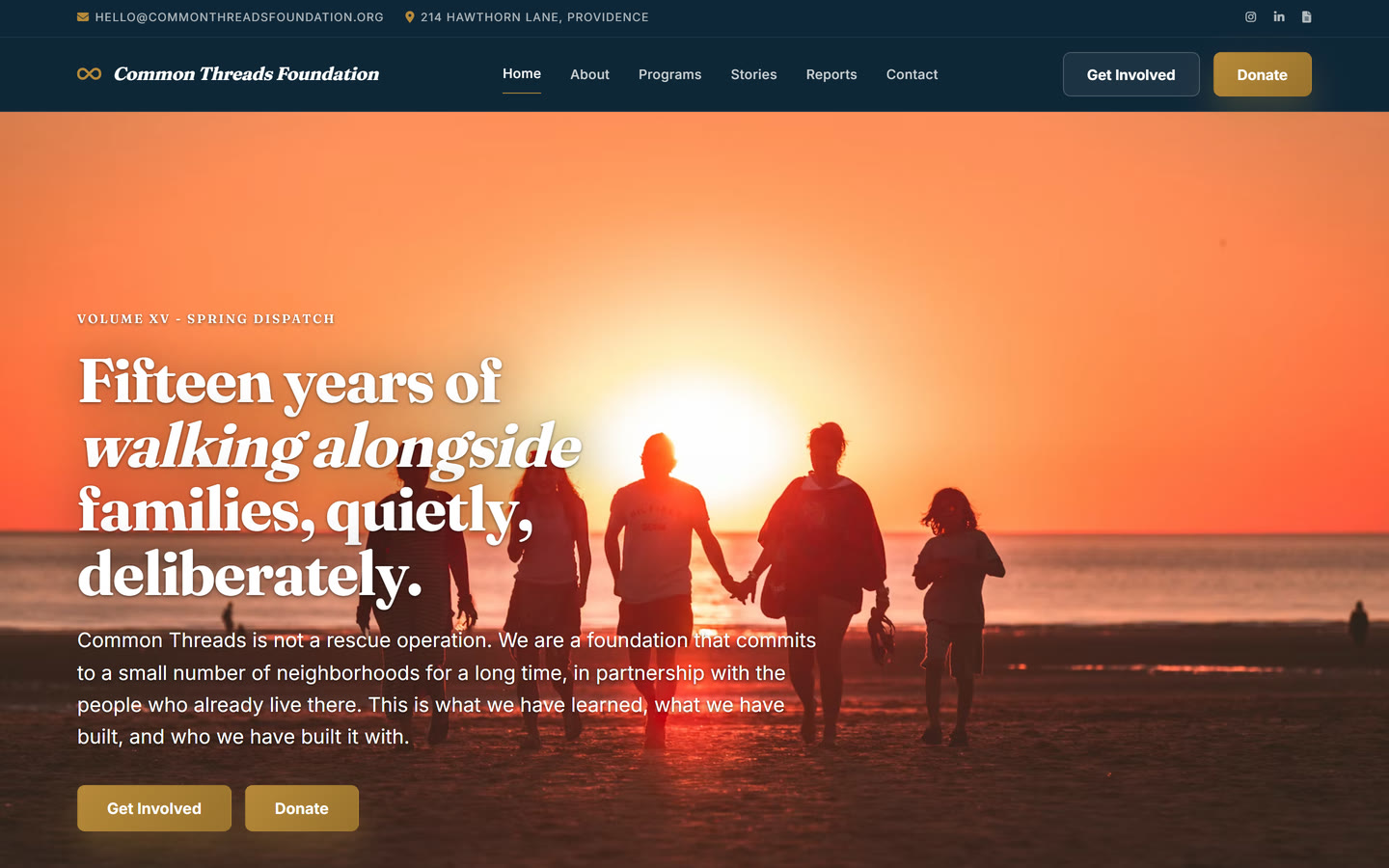 A nonprofit website design built on the Advoc8 platform